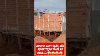 Tirou a terra de sustentação e o muro não resistiucaminhão caminhoneiro construção [upl. by Hadias]