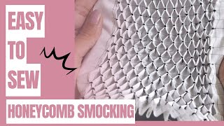 How to sew a perfect Honeycomb smocking 1  Honeycomb smocking  Canadian smocking [upl. by Macur]