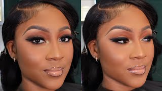 Signature Soft Glam Makeup tutorial VERY DETAILED  WOC 🤎 Client makeup 101  TheroyalRee [upl. by Quigley]