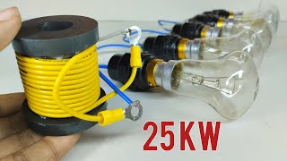 How to Make 220v Free electricity Generator with Coper wire and Magnet [upl. by Mcgill560]