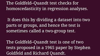 GoldfeldQuandt test for Hetrosecdasticity Numerical Example step by step part 1 [upl. by Irisa]