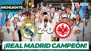 HIGHLIGHTS  Real Madrid 20 Frankfurt  Super Cup 2022  TUDN [upl. by Annalee]