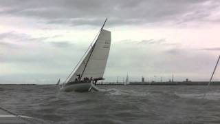 Trimaran Dragonfly 32 overtaking a fast 50 monohull [upl. by Lara]