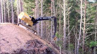 Tigercat LS855C Tractionline on Extreme Steep Slope Logging [upl. by Bomke347]