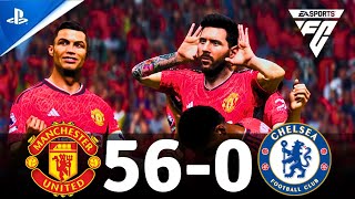 FC 24 Gameplay  Man United 560 Chelsea  Ft Messi  Ronaldo Mbappe Haaland Neymar Salah [upl. by Ramey]