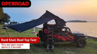 Introduction to OPENROAD Aluminum Hard Shell Roof Top Tent  Lightweight Version [upl. by Adnyl]