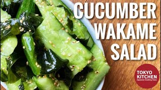 HOW TO MAKE WAKAME SEAWEED AND CUCUMBER SALAD  Super Easy [upl. by Simetra417]