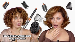 PERFECT FALL BLOWOUT ROUTINE ON MY CURLY HAIR USING THE NEW AIRWRAP ROUND BRUSH amp ATTACHMENTS [upl. by Schiffman]