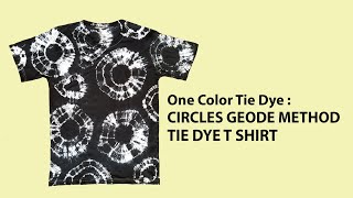 One Color Tie Dye  Circles Geode Method Black White Tie Dye T Shirt [upl. by Kcirdneh]