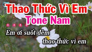 Karaoke Thao Thức Vì Em Tone Nam  F  Nhạc Sống Tuấn Cò Karaoke [upl. by Ejrog]