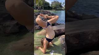 FOREARM STAND BY THE OCEAN 🤍 shorts flexibility yoga stretching [upl. by Bicknell]