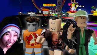 Quackity plays Roblox w Wilbur amp Philza [upl. by Nnylg]