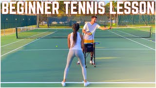 Beginner Tennis Lesson  Forehand Backhand amp Serve Learned in Just 30 Minutes [upl. by Natelson]