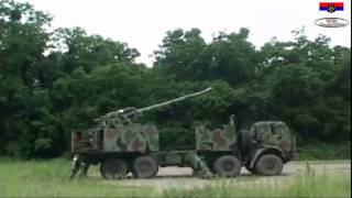 Serbian Army  NORA B52 SelfPropelled Artillery 152 mm [upl. by Gershon]