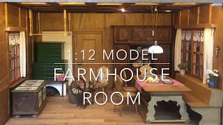 112 scale Bauernstube  Farmhouse Room Box [upl. by Acquah865]