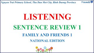 LISTENING  SENTENCE REVIEW 1  Family and Friends 1 National Edition [upl. by Grefer]