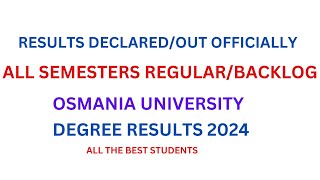 Osmania university Degree Results 2024 Declaredoutreleased All the best studentsviralvideo 👆👍 [upl. by Morena329]