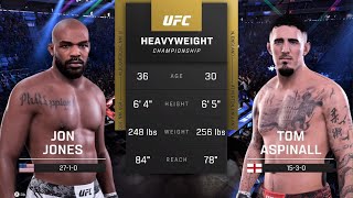 Jon Jones vs Tom Aspinall Heavyweight Championship UFC 5 Simulation [upl. by Airb]