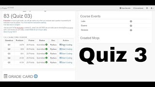 Python Quiz 3 Week 03  Prutorai [upl. by Aikrehs]