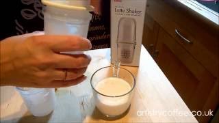 Hario Latte Shaker  Mini Guide for how to make frothy milk for coffee [upl. by Beilul944]