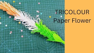 Tricolour paper flowerpaper flowerexplore handmade craft papercraft [upl. by Doykos708]