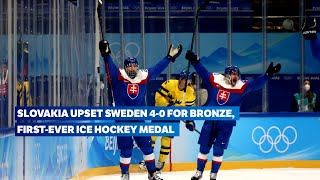 Slovakia beats Sweden to clinch bronze 🥉  Ice Hockey Beijing 2022  Highlights [upl. by Ladnor]