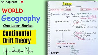 Continental Drift Theory  Lec14  World geography  One Liners Topic Wise  An Aspirant [upl. by Cynar]