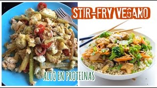 COMIDACENA VEGANA EN 10 MIN Fácil Rápido y Económico  ALTO EN PROTEINAS 💪🏼🍲 [upl. by Allerym]