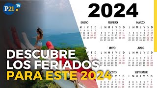 Más DESCANSOS Calendario Completo de FERIADOS 2024 en Perú [upl. by Allerim]