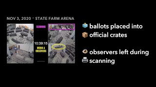 Observers left while ballots were still being scanned at State Farm Arena on Nov 3 2020 [upl. by Ynes]