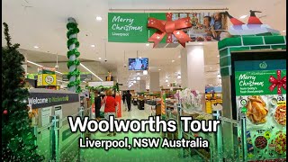 Woolworths Supermarket Walking Tour During Christmas  Liverpool NSW Australia [upl. by Yekcim]