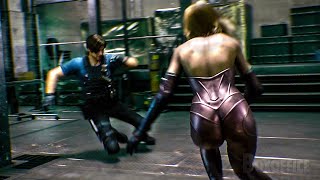 Leon Kennedy VS The Strongest Blonde in the World  Resident Evil Death Island  CLIP [upl. by Auqinahc]