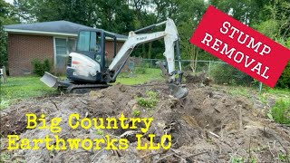 Stump Removal with Bobcat E35 [upl. by Edy]