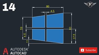 Autocad 2d Practice Drawing 14  AutoCAD tutorial for beginners akd autocad design [upl. by Jung]