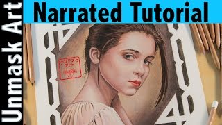 How to Color a Portrait with Colored Pencil  Narrated Tutorial [upl. by Yank]