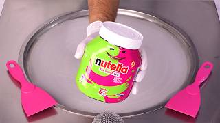 How to Make NUTELLA Ice Cream Rolls  ASMR no talking [upl. by Mazlack]