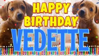 Happy Birthday Vedette  Funny Talking Dogs  What Is Free On My Birthday [upl. by Akenot579]