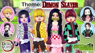 Doing Iconic DEMON SLAYER Themes in DRESS to IMPRESS OUTFIT HACKS [upl. by Edith]