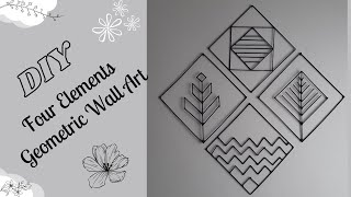 Four Elements Geometric  bamboo skewers Wall Art ll Easy Crafts آموزش ساخت دیوار کوب با سیخ چوبی [upl. by Arraeis786]