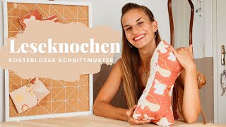 DIY  Leseknochen mit kostenlosem Schnittmuster nähen  Nackenrolle Nackenhörnchen Nackenkissen [upl. by Anazus]