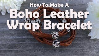 Simple Leather Wrap Bracelet Easy Jewelry Tutorial [upl. by Grant]