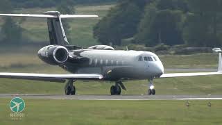 Gulfstream G550 SMOKEY take off from Edinburgh gulfstream [upl. by Chappie]