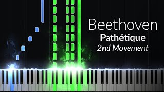 Beethoven  Pathetique 2nd Movement Opus 13 No 8 Piano Tutorial [upl. by Lapointe]