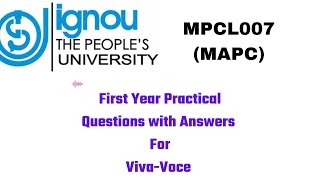 MPCL007 questions with answers for Vivavoce [upl. by Nwonknu]