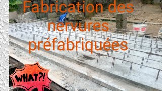 Fabrication des nervures préfabriquées pour une dalle en béton armé en génie civil nervures préfabr [upl. by Eidarb]