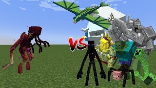 Feral Enderman vs Mowzies Mobs and Mutant Beasts  Minecraft SampRParasites Mob Battle [upl. by Zarihs]