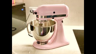 UNBOXING THE KITCHENAID KSM160 ARTISAN STAND MIXER  PINK COLOUR sooo pretty [upl. by Dranyl]