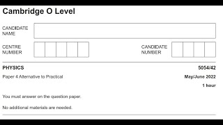 O Level Physics 5054  Paper 4 Variant 2  May  June 2022  Explained Solution [upl. by Baron383]