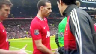 Man United vs Liverpool Patrice Evra And Luis Suarez Handshake [upl. by Welcher]