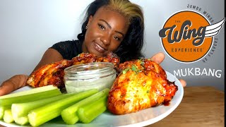 BARBECUE CHICKEN WINGS WITH BLUE CHEESE RANCH AND CELERY MUKBANG [upl. by Moclam800]